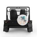 BEACH VIBES PALM TREE WHITE TIRE COVER FOR MOKE