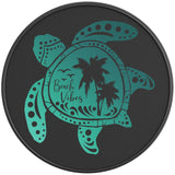 BEACH VIBES SEA TURTLE BLACK CARBON FIBER TIRE COVER