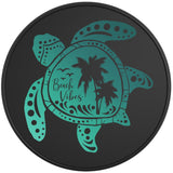 BEACH VIBES SEA TURTLE BLACK TIRE COVER