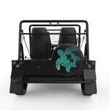 BEACH VIBES SEA TURTLE BLACK TIRE COVER FOR MOKE