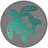 BEACH VIBES SEA TURTLE SILVER CARBON FIBER TIRE COVER