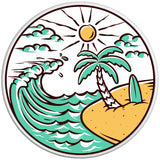 BEACH WAVES WHITE TIRE COVER