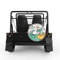 BEACH WAVES WHITE CARBON FIBER TIRE COVER FOR MOKE