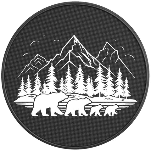 BEAR FAMILY BLACK CARBON FIBER TIRE COVER