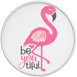 BEAUTIFUL PINK FLAMINGO WHITE TIRE COVER
