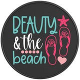 BEAUTY AND THE BEACH BLACK CARBON FIBER TIRE COVER