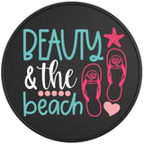 BEAUTY AND THE BEACH BLACK TIRE COVER