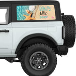 BEAUTY AND THE BEACH QUARTER WINDOW DECAL FITS 2021+ FORD BRONCO 2 DOOR HARD TOP