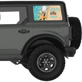 BEAUTY AND THE BEACH QUARTER WINDOW DECAL FITS 2021+ FORD BRONCO 4 DOOR HARD TOP