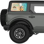 BEAUTY AND THE BEACH QUARTER WINDOW DECAL FITS 2021+ FORD BRONCO 4 DOOR HARD TOP