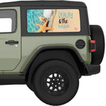 BEAUTY AND THE BEACH QUARTER WINDOW DECAL FITS 2018+ JEEP WRANGLER 2 DOOR HARD TOP JL