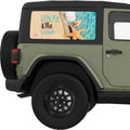 BEAUTY AND THE BEACH QUARTER WINDOW DECAL FITS 2011-2018 JEEP WRANGLER 2 DOOR HARD TOP JK