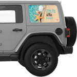 BEAUTY AND THE BEACH QUARTER WINDOW DECAL FITS 2018+ JEEP WRANGLER 4 DOOR HARD TOP JLU