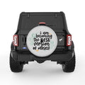 BECOMING THE BEST VERSION SILVER CARBON FIBER TIRE COVER