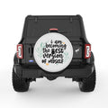BECOMING THE BEST VERSION PEARL  WHITE CARBON FIBER TIRE COVER