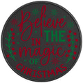 BELIEVE IN THE MAGIC OF CHRISTMAS BLACK CARBON FIBER TIRE COVER