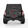 BELIEVE IN THE MAGIC OF CHRISTMAS BLACK CARBON FIBER TIRE COVER