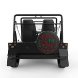 BELIEVE IN THE MAGIC OF CHRISTMAS BLACK CARBON FIBER TIRE COVER FOR MOKE