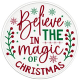 BELIEVE IN THE MAGIC OF CHRISTMAS PEARL  WHITE CARBON FIBER TIRE COVER