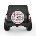 BELIEVE IN THE MAGIC OF CHRISTMAS PEARL  WHITE CARBON FIBER TIRE COVER
