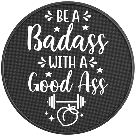 BE A BADASS BLACK CARBON FIBER TIRE COVER