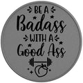 BE A BADASS SILVER CARBON FIBER TIRE COVER