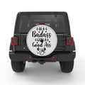 BE A BADASS SILVER CARBON FIBER TIRE COVER