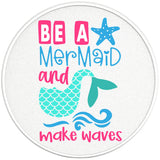 BE A MERMAID MAKE WAVES PEARL  WHITE CARBON FIBER TIRE COVER