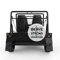 BE BRAVE WHITE CARBON FIBER TIRE COVER FOR MOKE