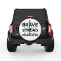 BE BRAVE WHITE TIRE COVER