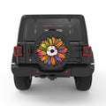 BE KIND SUNFLOWER BLACK CARBON FIBER TIRE COVER