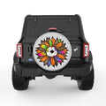 BE KIND SUNFLOWER SILVER CARBON FIBER TIRE COVER