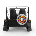 BE KIND SUNFLOWER SILVER CARBON FIBER TIRE COVER FOR MOKE