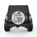 BE STRONGER THAN YOUR EXCUSES SILVER CARBON FIBER TIRE COVER