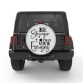 BE STRONGER THAN YOUR EXCUSES SILVER CARBON FIBER TIRE COVER