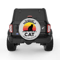 BE YOURSELF CAT SILVER CARBON FIBER TIRE COVER