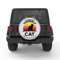BE YOURSELF CAT SILVER CARBON FIBER TIRE COVER