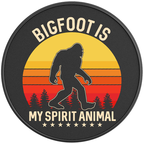 BIGFOOT IS MY SPIRIT ANIMAL PEARL  WHITE CARBON FIBER TIRE COVER