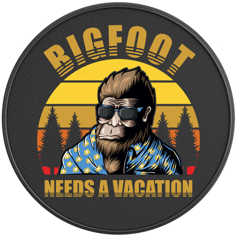 BIGFOOT NEEDS A VACATION BLACK CARBON FIBER TIRE COVER