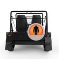 BIGFOOT SAW ME BUT NOBODY BELIEVES HIM SILVER CARBON FIBER TIRE COVER FOR MOKE