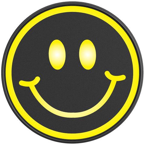 BIG SMILEY FACE BLACK CARBON FIBER TIRE COVER