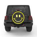 BIG SMILEY FACE PEARL  WHITE CARBON FIBER TIRE COVER