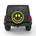 BIG SMILEY FACE BLACK CARBON FIBER TIRE COVER