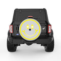 BIG SMILEY FACE SILVER CARBON FIBER TIRE COVER