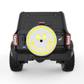 BIG SMILEY FACE PEARL  WHITE CARBON FIBER TIRE COVER