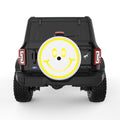 BIG SMILEY FACE WHITE TIRE COVER