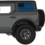 BLACK AND BLUE AMERICAN FLAG QUARTER WINDOW DECAL FITS 2021+ FORD BRONCO 4 DOOR HARD TOP