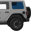 BLACK AND BLUE AMERICAN FLAG QUARTER WINDOW DECAL FITS 2018+ JEEP WRANGLER 4 DOOR HARD TOP JLU