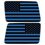 BLACK AND BLUE AMERICAN FLAG QUARTER WINDOW DRIVER & PASSENGER DECALS