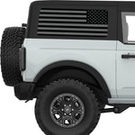 BLACK AND GRAY AMERICAN FLAG QUARTER WINDOW DECAL FITS 2021+ FORD BRONCO 2 DOOR HARD TOP
